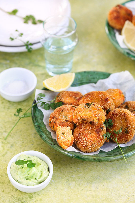 croquettes saumon mayonnaise coriandre faciles