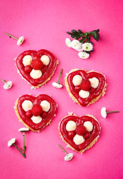 Entremets coeur framboise litchi