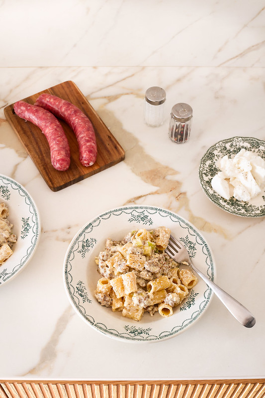 pates saucisses ricotta recette video