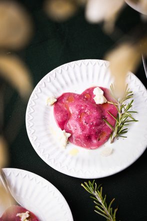 Raviolis à la betterave et au chèvre