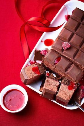 Entremets tablette chocolat framboise