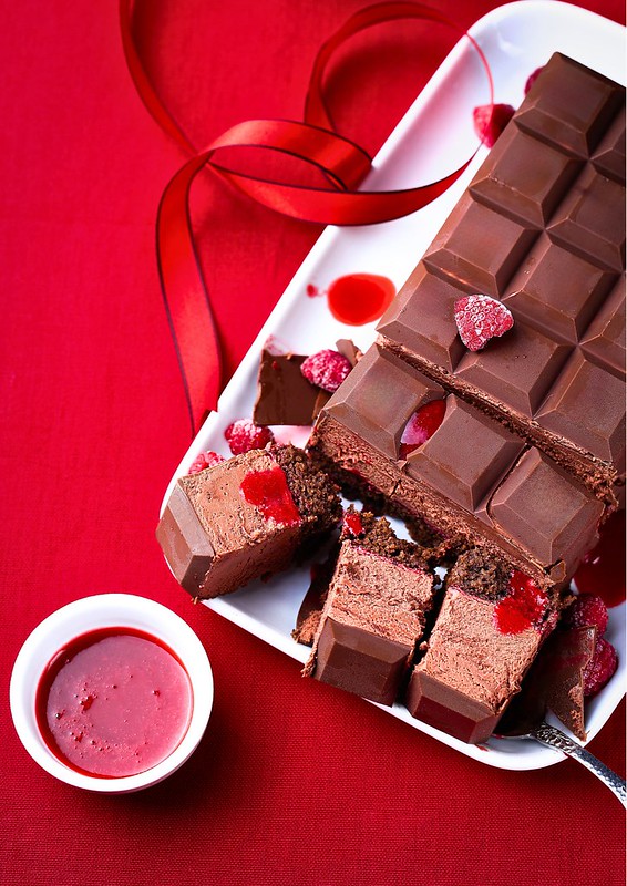 Entremets tablette chocolat framboise