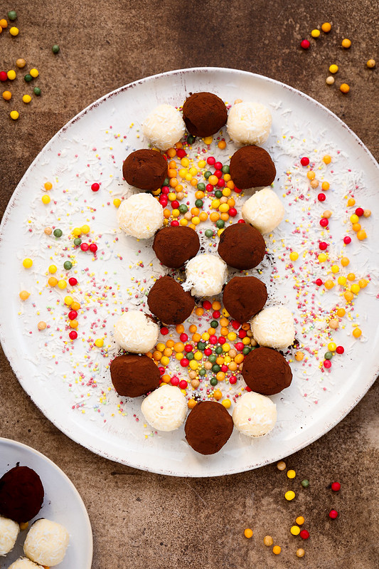 truffes chocolat blanc noir gateau chiffre