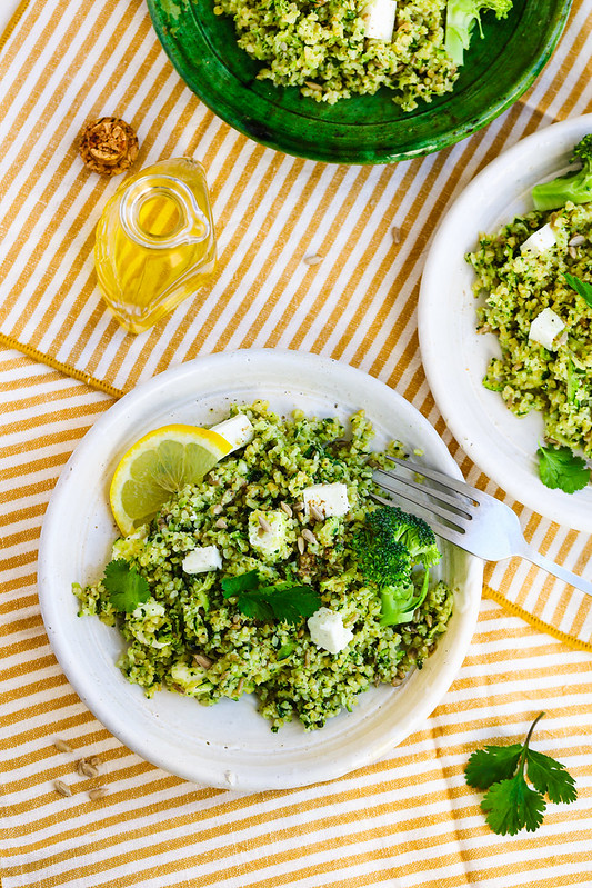 salade boulgour vert feta leger