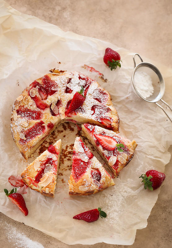 gateau italien ricotta fraises