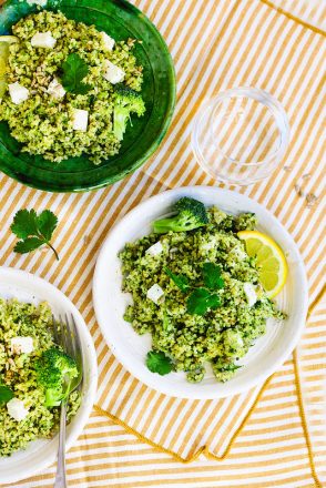 Boulgour vert aux légumes, aux herbes et à la feta