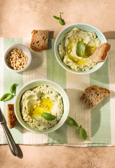 Tartinade de chèvre au pesto maison