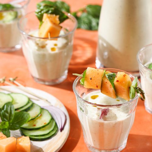 gaspacho concombre yaourt brochettes melon