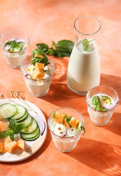 Gaspacho de concombre au melon