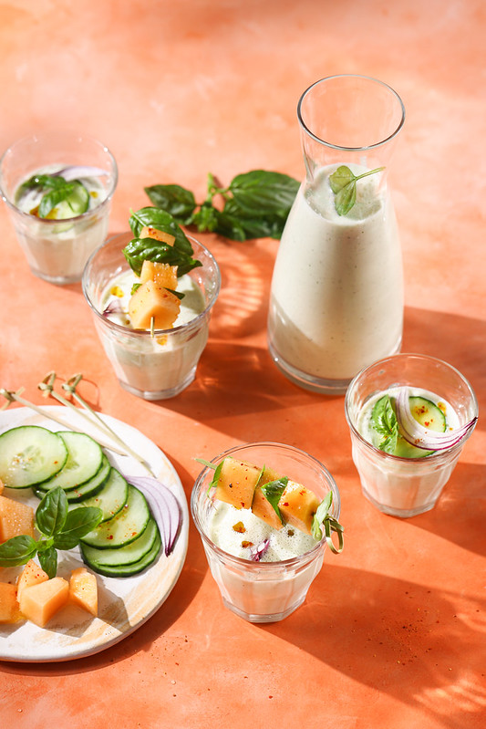 soupe froide concombre yaourt melon light