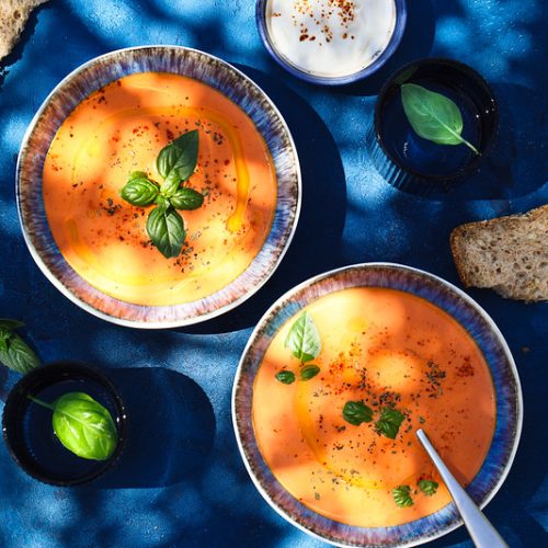 soupe froide poivrons pois chiches yaourt