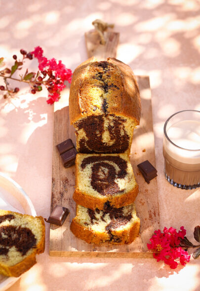 Cake marbré au chocolat et au yaourt