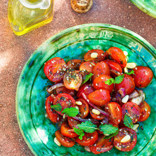 salade tomates oignons mélasse grenade
