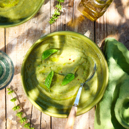 soupe courgettes basilic