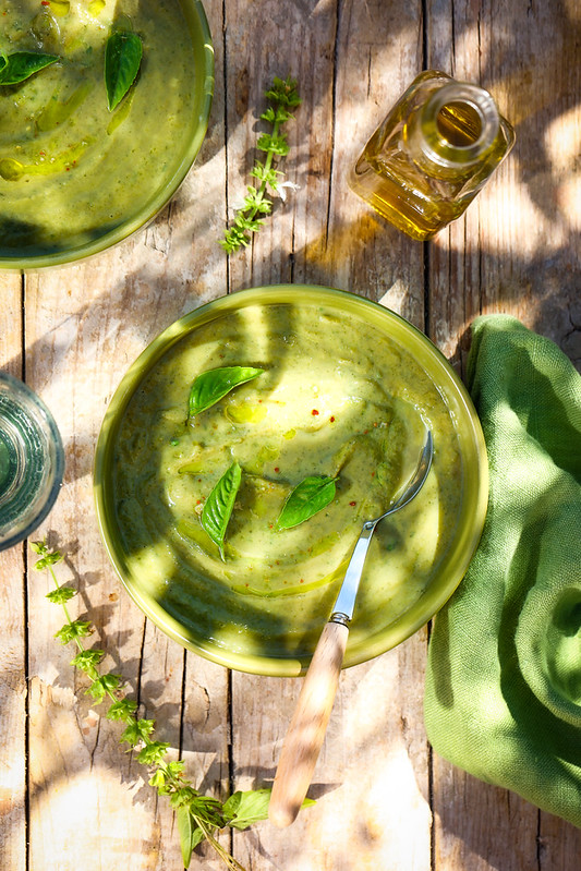 soupe courgettes basilic